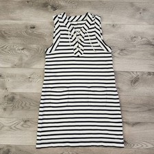KATE SPADE BRETON Women Medium Navy White Stripe Lace Up Sleeveless Dress READ