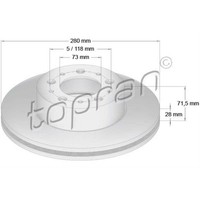 Topran Bremsscheiben Vorne Ø280 Mm BelüFtet FüR Fiat Ducato Pritsche/Fahrgestell