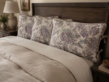 Set of 3 Vintage Style Quilted Floral Pillow Shams