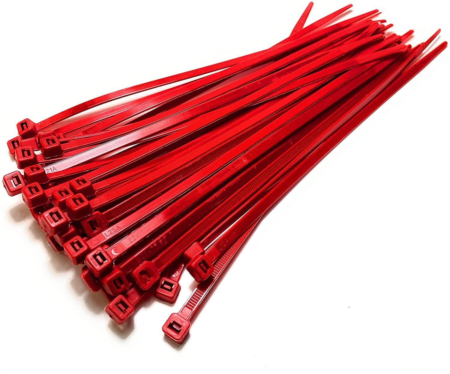 Red Nylon Cable Ties 300mm x 4.8mm Pack of 1000 Nylon Zip Ties