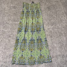Angie Womens Maxi Dress Size S Green Blue Paisley Boho Rayon