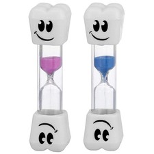 Smile Tooth 2 Minute Sand Timer Assorted Colors 2 Pack White