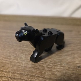 LEGO Black Panther From Set 60159 Animal Minifig City Town Jungle Cat Green Eyes