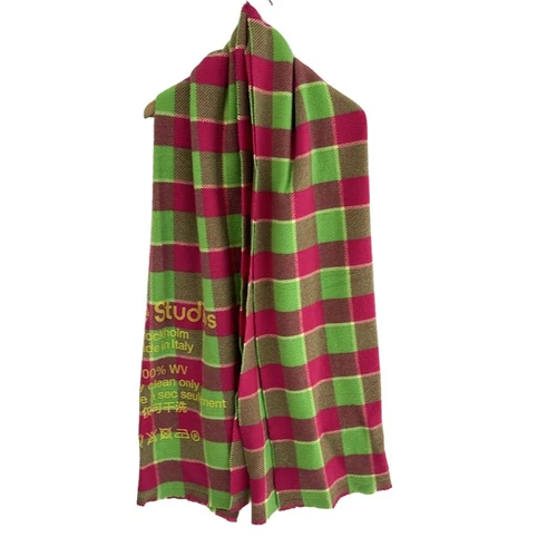 Autentica ACNE STUDIOS Sciarpa di lana giallo verde rosa