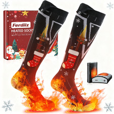 Rechargeable 9000mAh Heated Socks Cold Warmer for Men Women, Heated Socks Xmas