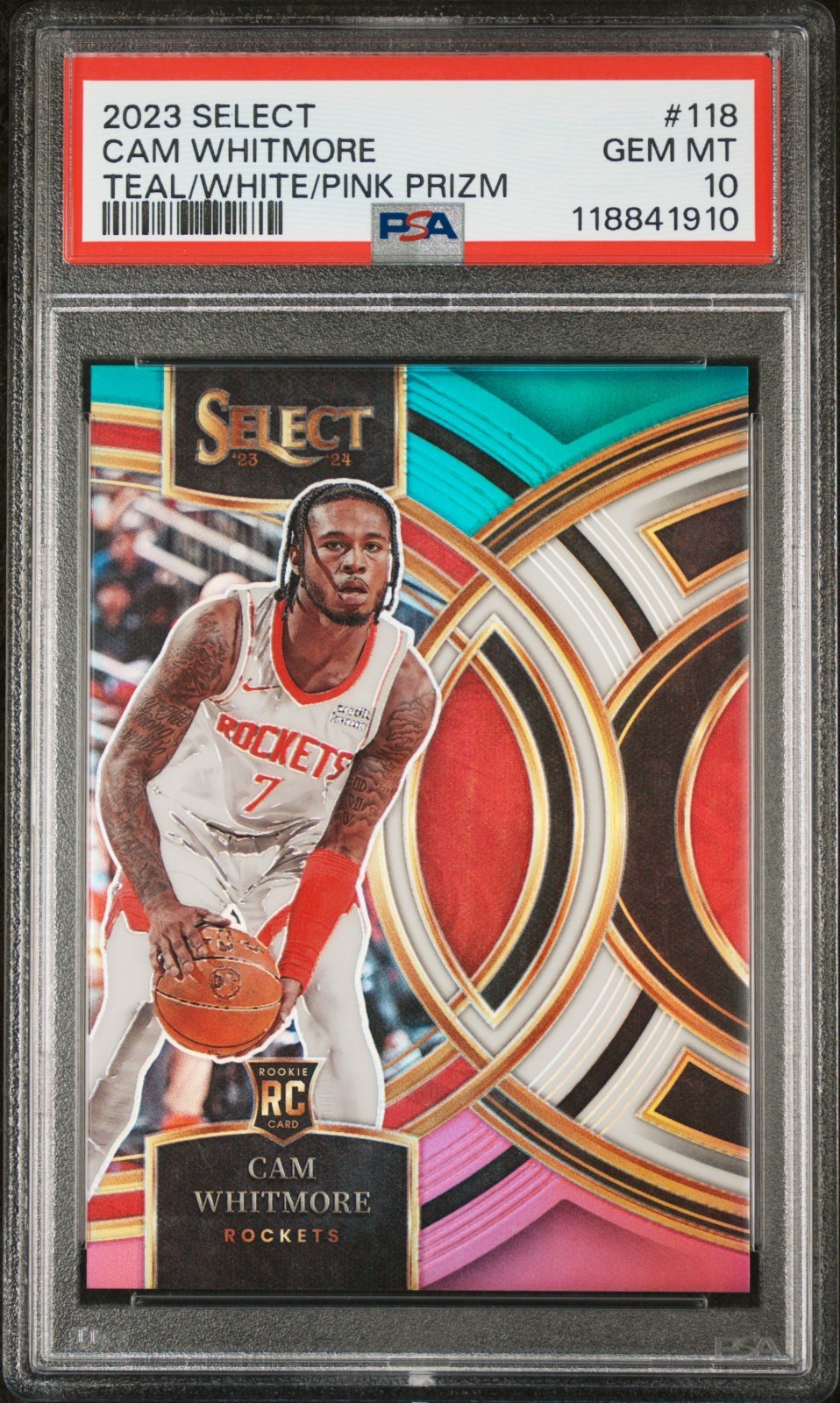 Cam Whitmore 2023 Select Teal/White/Pink Prizm /49 Rookie PSA 10 #118 RC