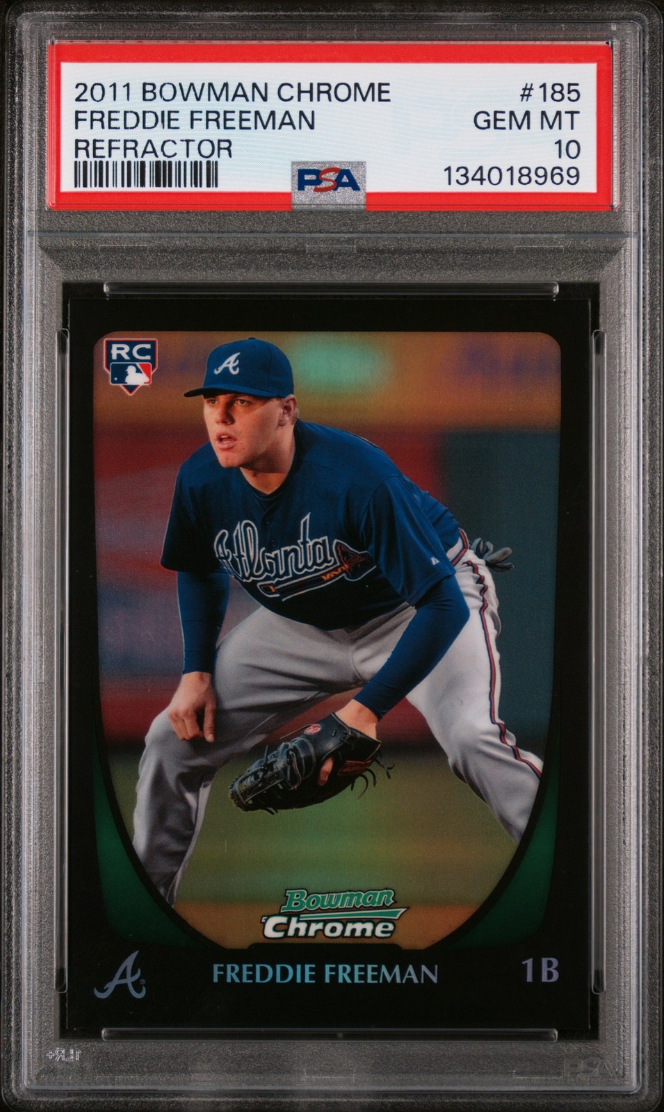 2011 Bowman Chrome #185 Freddie Freeman Refractor RC PSA 10