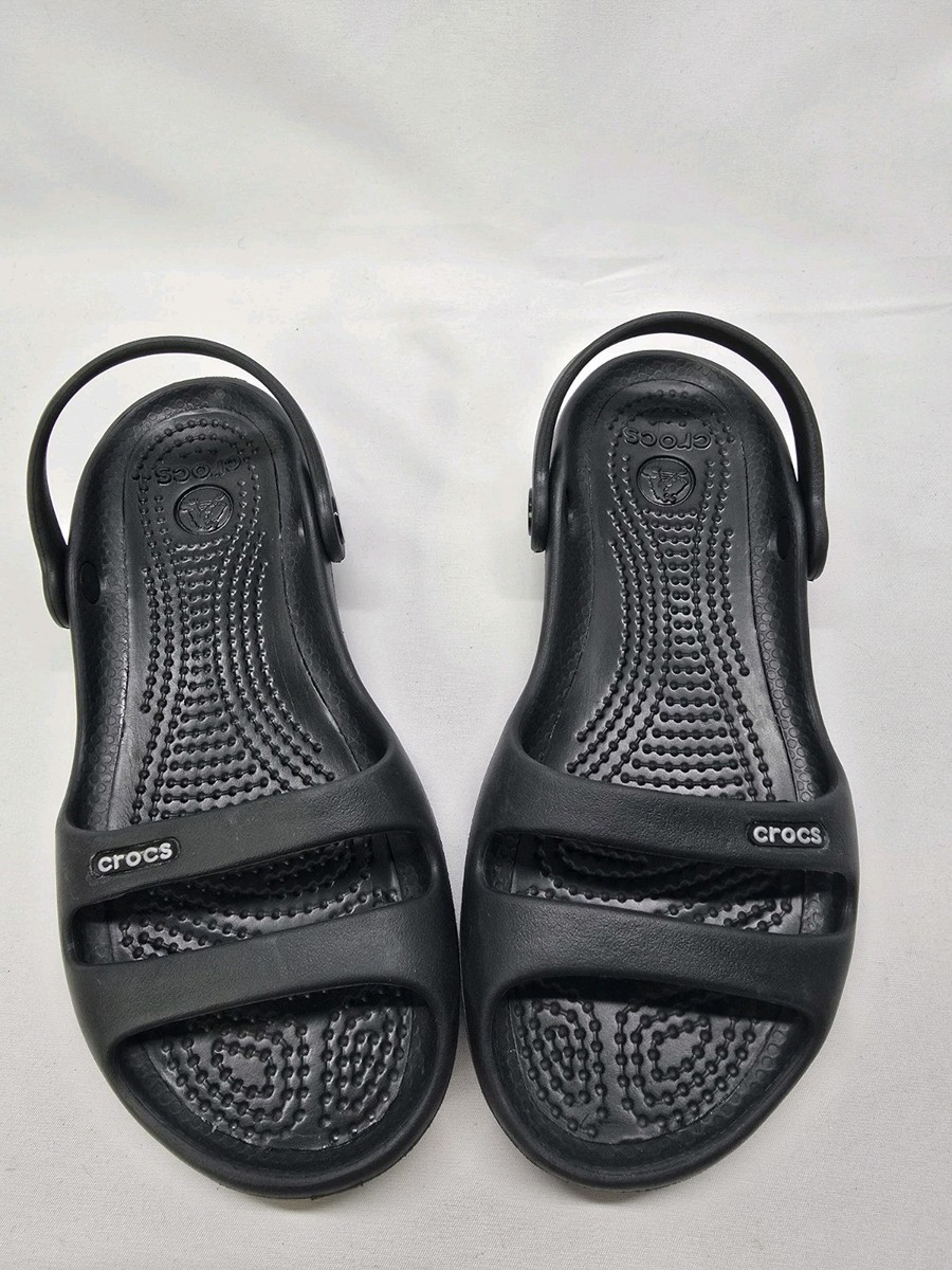 Crocs Cleo II Double Strap Adjustable Sandals Black Womens Size 4