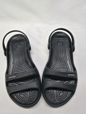 cleo.  Crocs Cleo II Double Strap Adjustable Sandals Black Womens Size 4