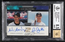 2001 Stadium Club Co-Signers Adrian Gonzalez Rocco Baldelli BGS 8.5 Auto sq1