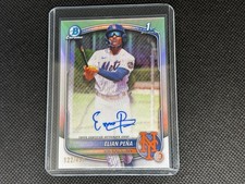 ELIAN PENA 2025 Bowman Chrome 1st Refractor Auto /499 Mets #CPA-EP Rookie RC