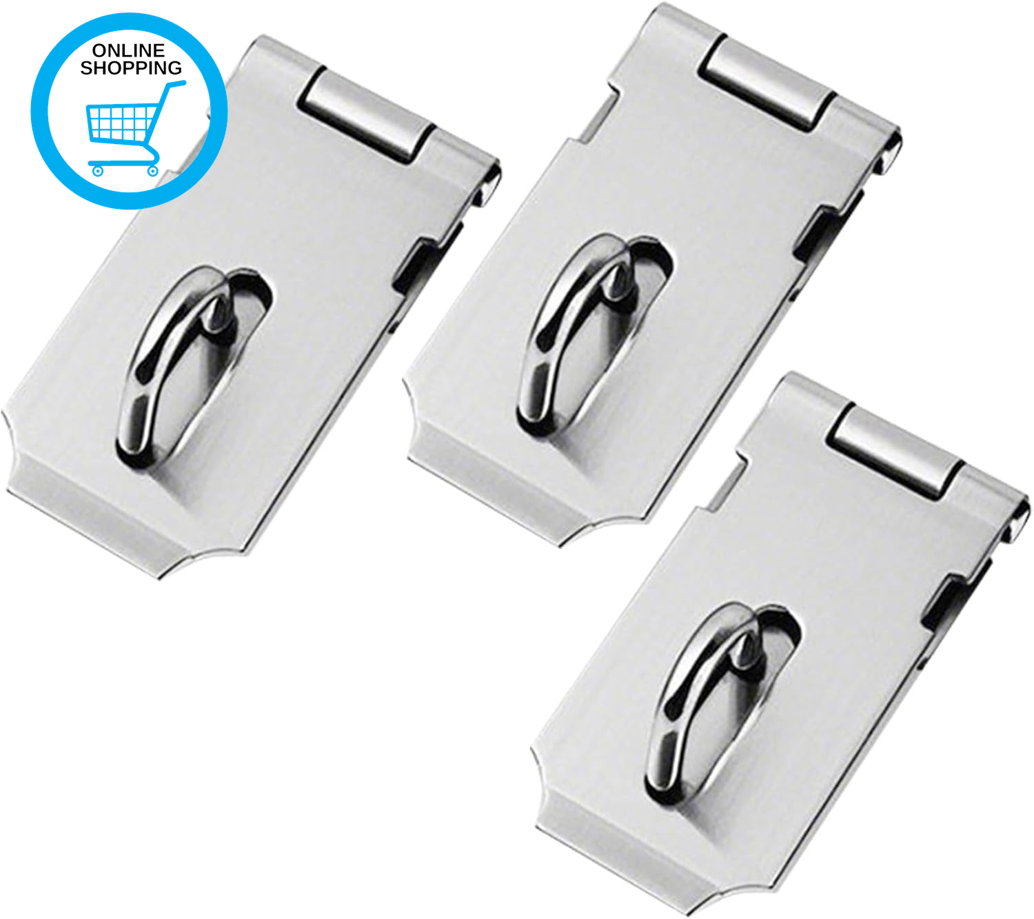 3 Pcs Stainless Steel Padlock Hasp Latch 2 Inch Door Latch Catch for Door, Windo