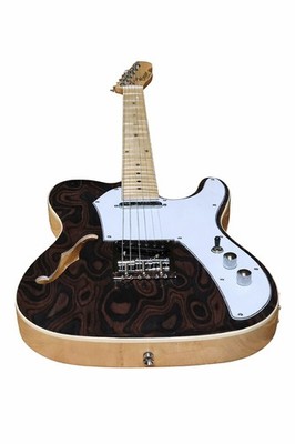 Burl Maple Deluxe Thin-Line Tele-Style 6 String Semi Hollow Electric Guitar