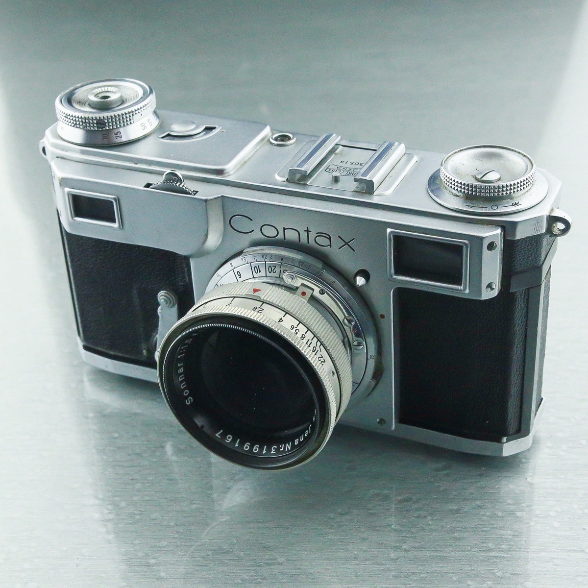 【希少】Contax II + Carl Zeiss Jena Sonnar scarce 1946 CARL ZEISS JENA CONTAX + SONNAR 1.5 / 50 red T camera