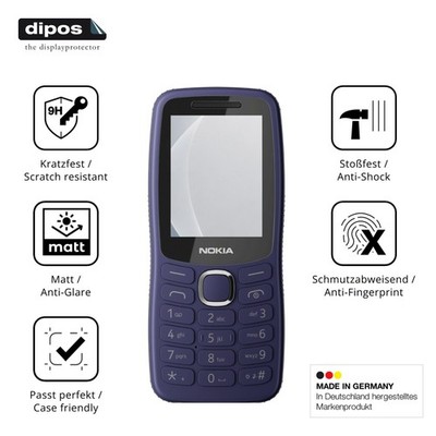 2x Schutzfolie für Nokia 123 Shield matt - Anti-Shock 9H Folie dipos Glass 
