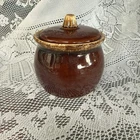 Vintage Hull Pottery Brown Drip  with Lid Oven Proof USA Sugar bowl