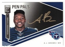 AJ BROWN - 2019 Elite Pen Pals FOTL GOLD INK Rookie Autograph - RC Auto SSP