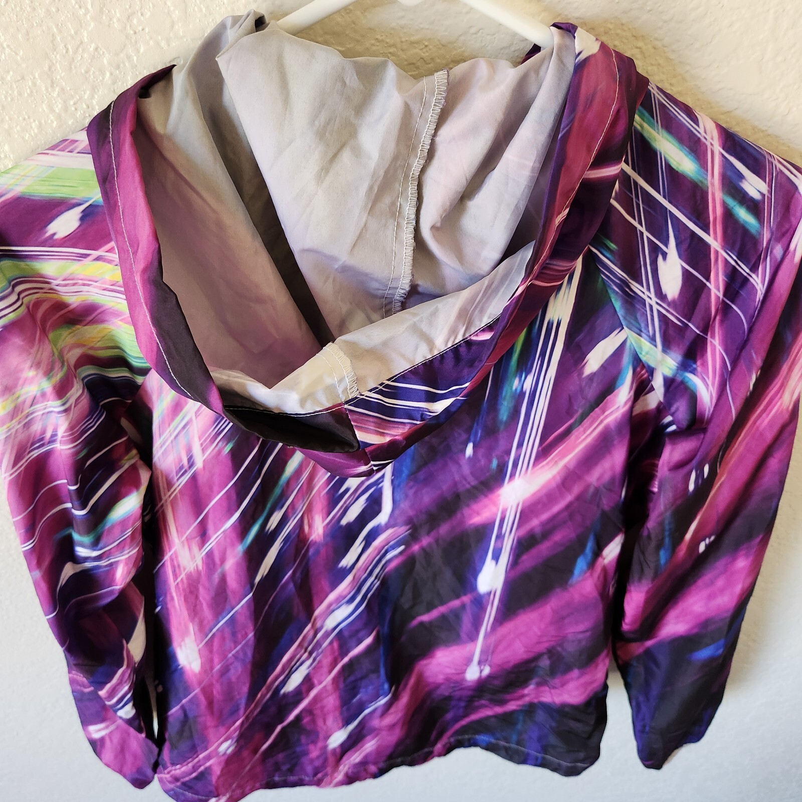 Giacca a vento leggera Fila Sport donna viola full zip con cappuccio taglia XS