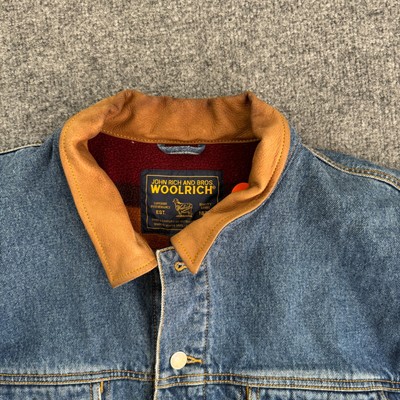 Vintage Woolrich Denim Jacket Fleece Blanket Lined Mens Extra 