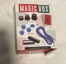 Magic Box with Five Amazing Magic Tricks - Cards, Ball, Dice, Rope, Coin - NEW