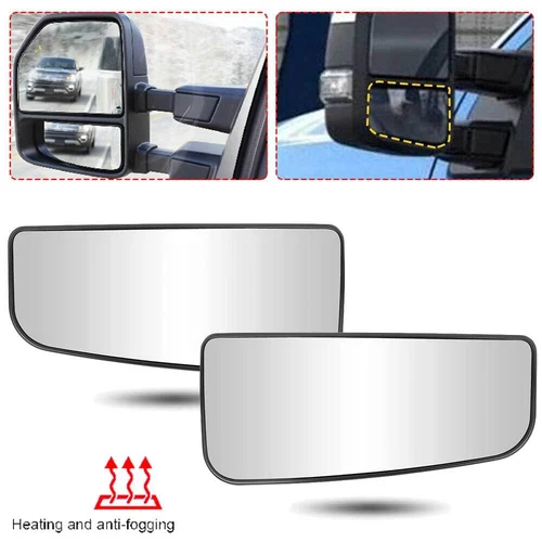 Pair Left Right Side Mirror Glass Heated For Ford Super Duty F250 F350 2017-2022