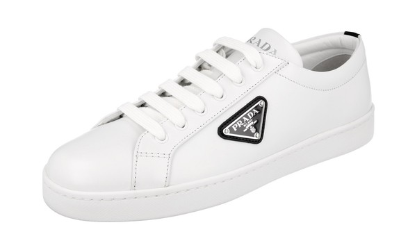Prada Leder Downtown Sneaker - 1E941M - Weiss Schwarz - Neu - 40 Uk 7-image