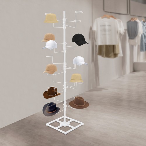 Espositore per cappelli girevole in metallo 5 livelli pavimento libero 20 tappi supporto copricapo - Foto 17 di 17