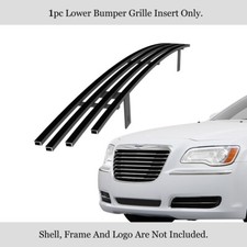 Fits 2011-2014 Chrysler 300300c Bumper Stainless Black Billet Grille Insert