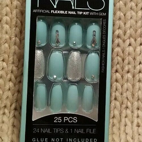 . Colors Fashion Nails 24 Glue On Fake Nails Medium Length Coffin Tip* Green | eBay . Colors Fashion Nails 24 Glue On Fake Nails Medium Length Coffin Tip* Green | eBay