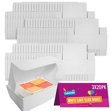 20-100pk White Single Cake Slice Boxes Individual Wedding Birthday Party Favour