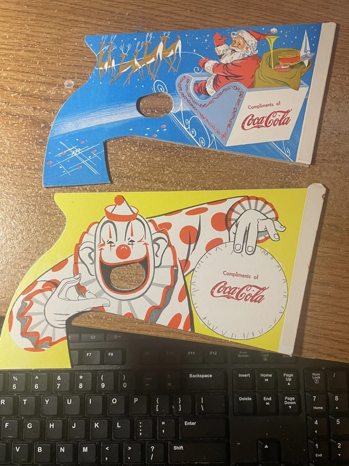 Винтажный 1954 Coca-Cola бумаги игрушка пистолет клоун см фото для деталей и Санта-Клаус - Изображение 2 из 2
