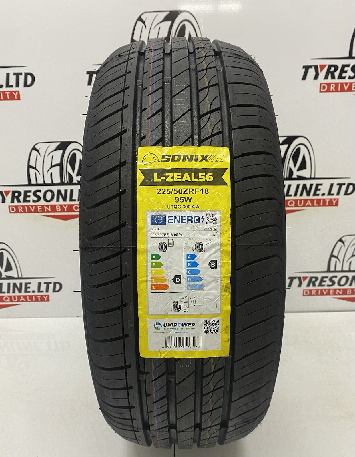 1 X 225 50 18 RUNFLAT SONIX 95W 225/50ZRF18 BRANDNEW B RATE GRIP TYRE 2255018