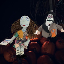 Disney Plush Bean Bag Nightmare Before Christmas Sally 11"  Two Face Mayor 12"