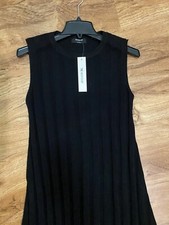 Women's The Workshop Ribbed Long Little Black Dress Large NWT