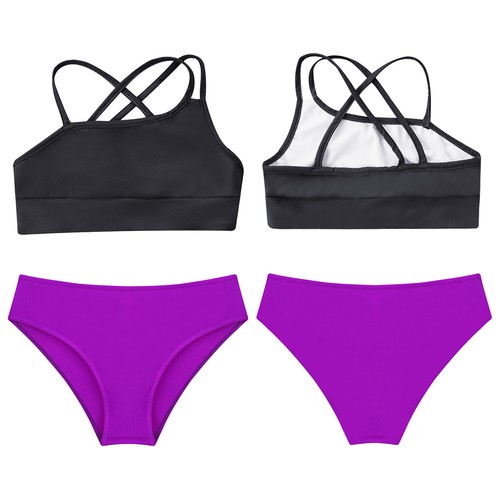 Kids Girls Bathing Suit For Workout Kids Girls 2Pcs Exercise Outfits Breathable - Picture 26 of 109