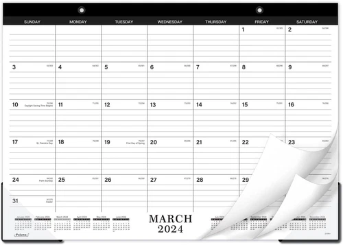 Desk Calendar 2024-2025 MAR 2024 - AUG 2025, 18-Month Desk/Wall 17" x 12"