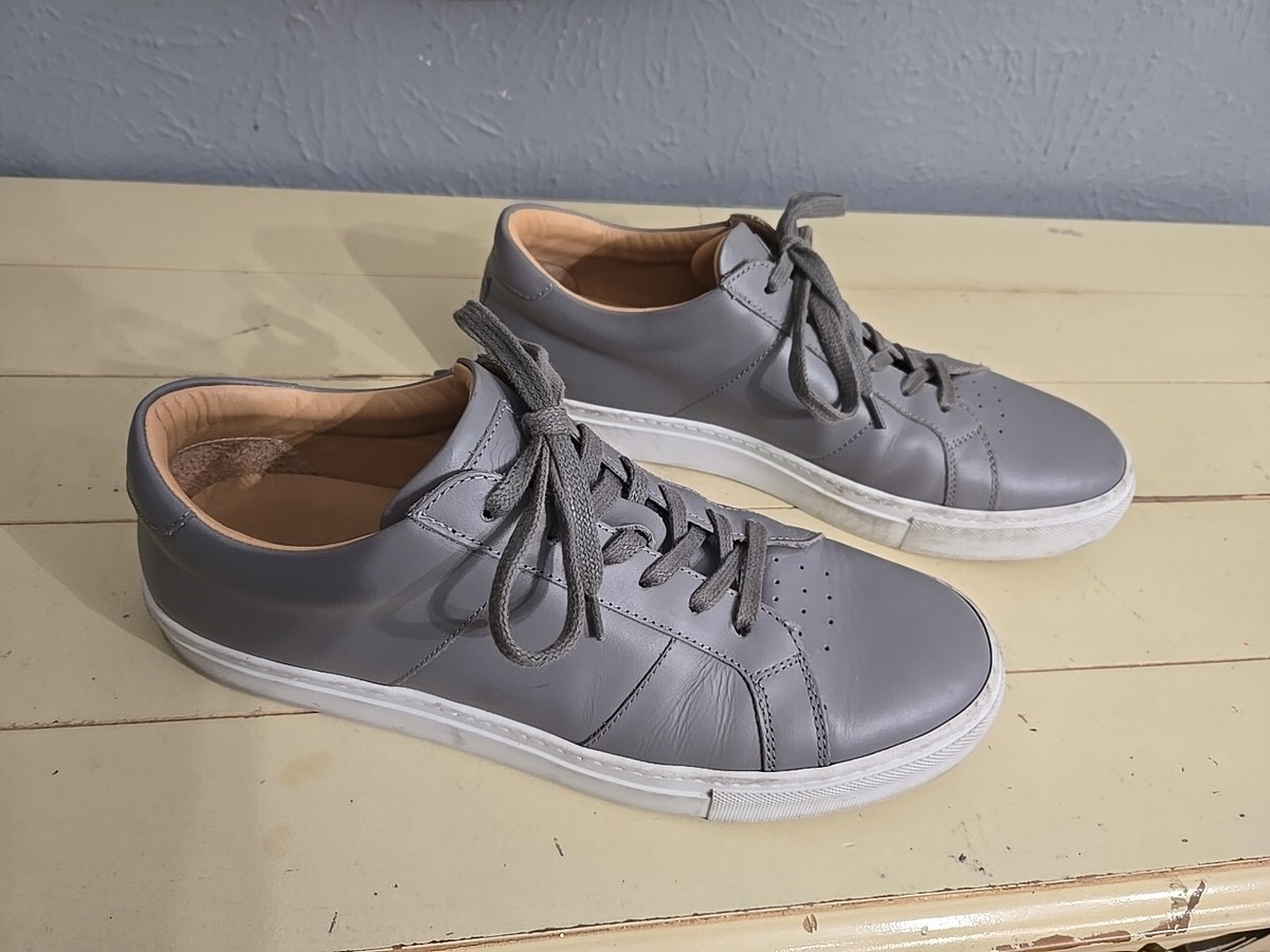 Greats Gray Leather Sneakers Mens 10.5 Low Top Casual Shoes close main image 3