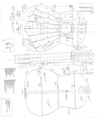 Hauser guitar PLANS - to make a classical guitar -  actual size