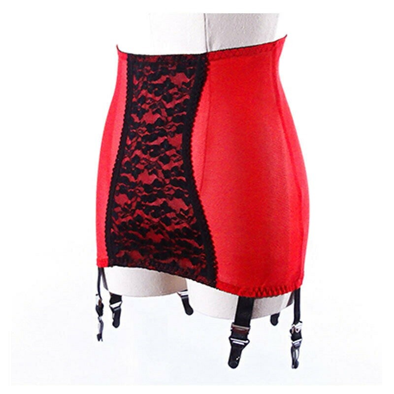 Women Open Bottom Girdle Firm Shaping Girdle Floral Garter Belt Wt 6 Wide  Straps