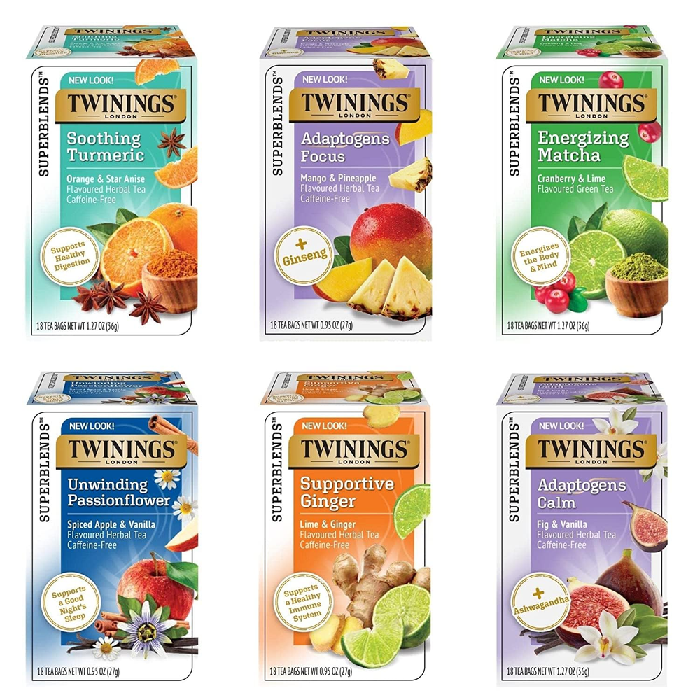 Daily Wellness Tea Variety Pack, Flavored Herbal & Green Tea, 18 Count (Pack of