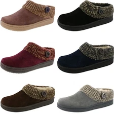 CLARKS WOMEN'S ANGELINA KNITTED COLLAR WINTER CLOG SLIPPERS