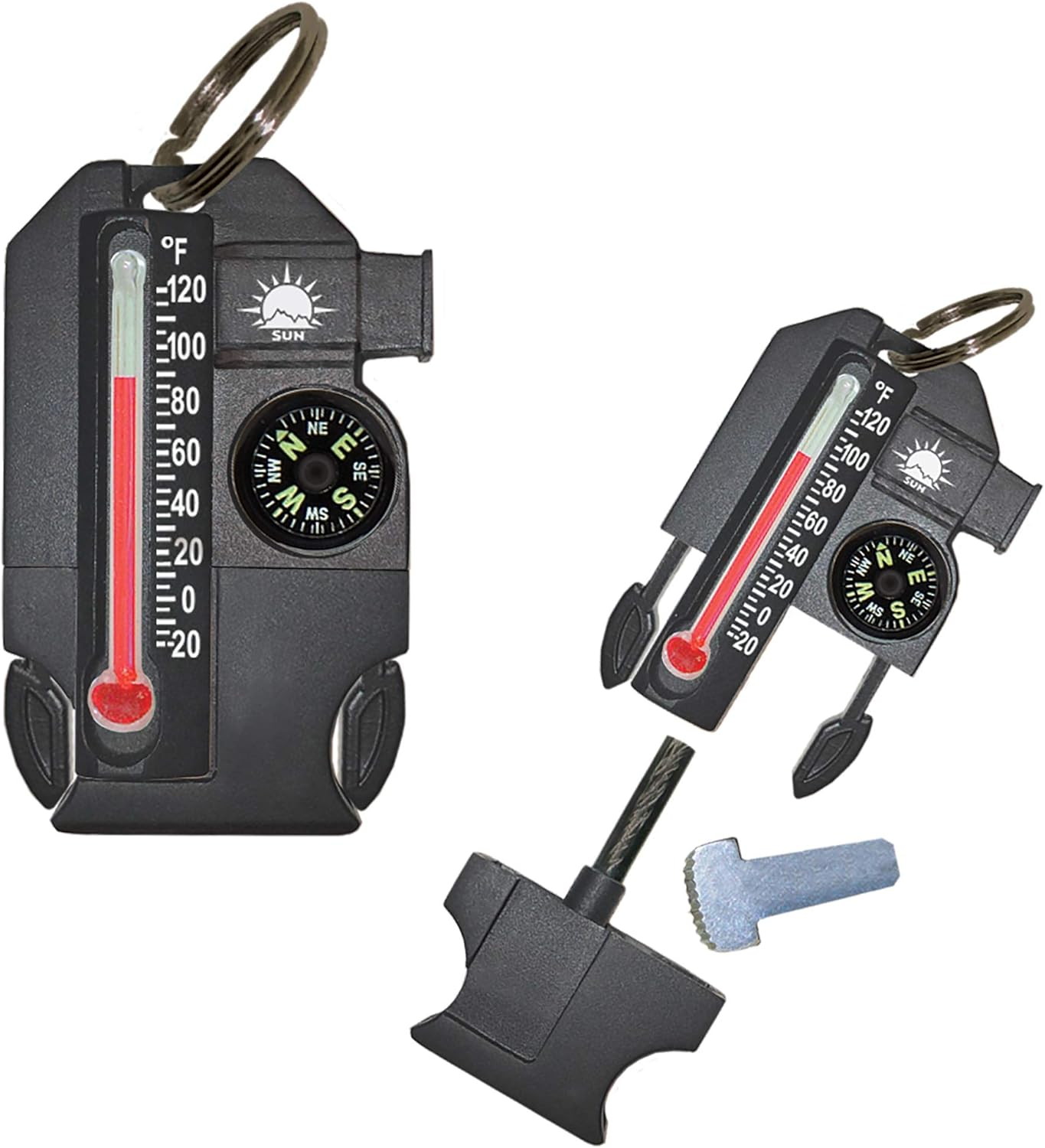 Outsider 4-in-1 Survival Multi-Tool with Compass Thermometer Whistle and Fire Starter