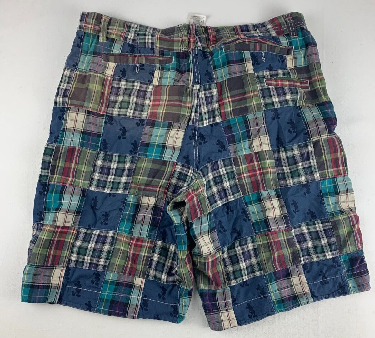 mickey mouse patchwork shorts disney world plaid … - image 4
