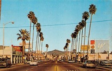 Escondido CA California Main Street Downtown 1960s San Diego Vtg Postcard A25