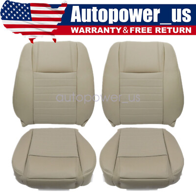 For 2005-2009 Ford Mustang GT V8 Front Bottom / Lean Back Leather Seat Cover Tan