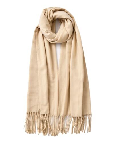 Beige Pashmina Scarf Shawl Wrap for Women Evening Wear-image