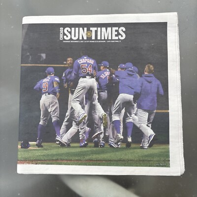 Chicago Sun Times Newspaper Chicago Cubs Win 2016 World Series Nov 2nd FREESHIP
