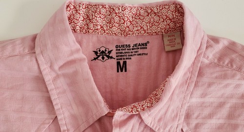 Neu mit Etikett Guess Jeans Herren rosa Button-Down-Hemd M #141 - Bild 5 von 7