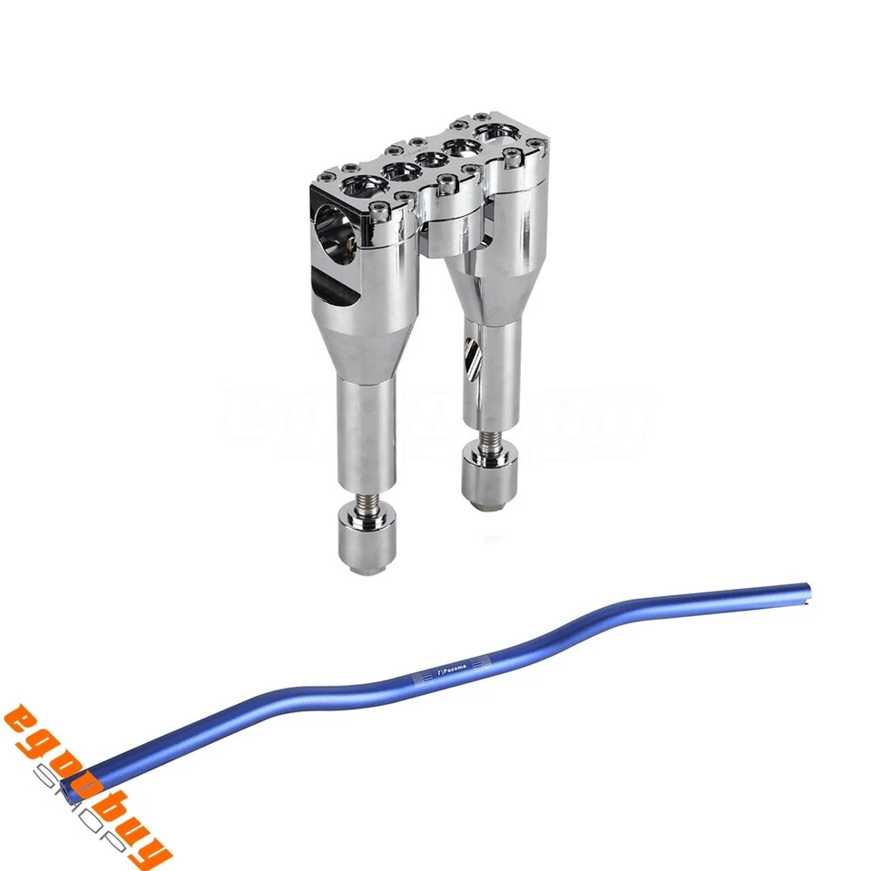 Para Harley Softail/Street bob/Dnya con manillar azul con elevador de manillar de 6""+ 1" Foto 4 de 4