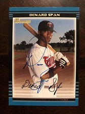 DENARD SPAN 2003 BOWMAN AUTOGRAPHED SIGNED AUTO BASEBALL CARD BDP20 TWINS